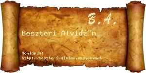 Beszteri Alvián névjegykártya